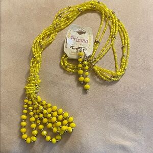 Yellow Beaded Necklace Set